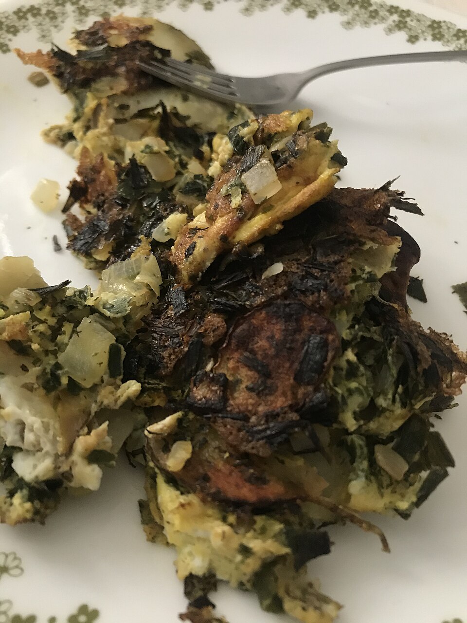 Spinach mushroom omelette