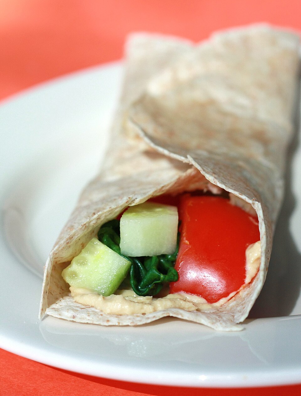 Hummus vegetable wrap